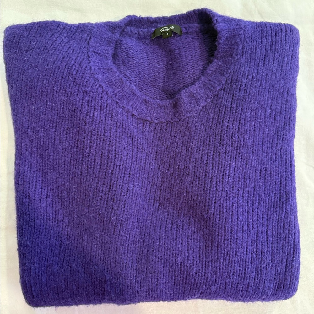 Rails Oversized Purple Crewneck Wool Sweater